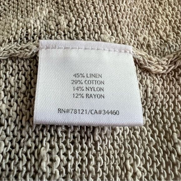 Eileen Fisher Womens Linen Open Cardigan Sweater Size 1X Neutral Office Capsule - Picture 6 of 6